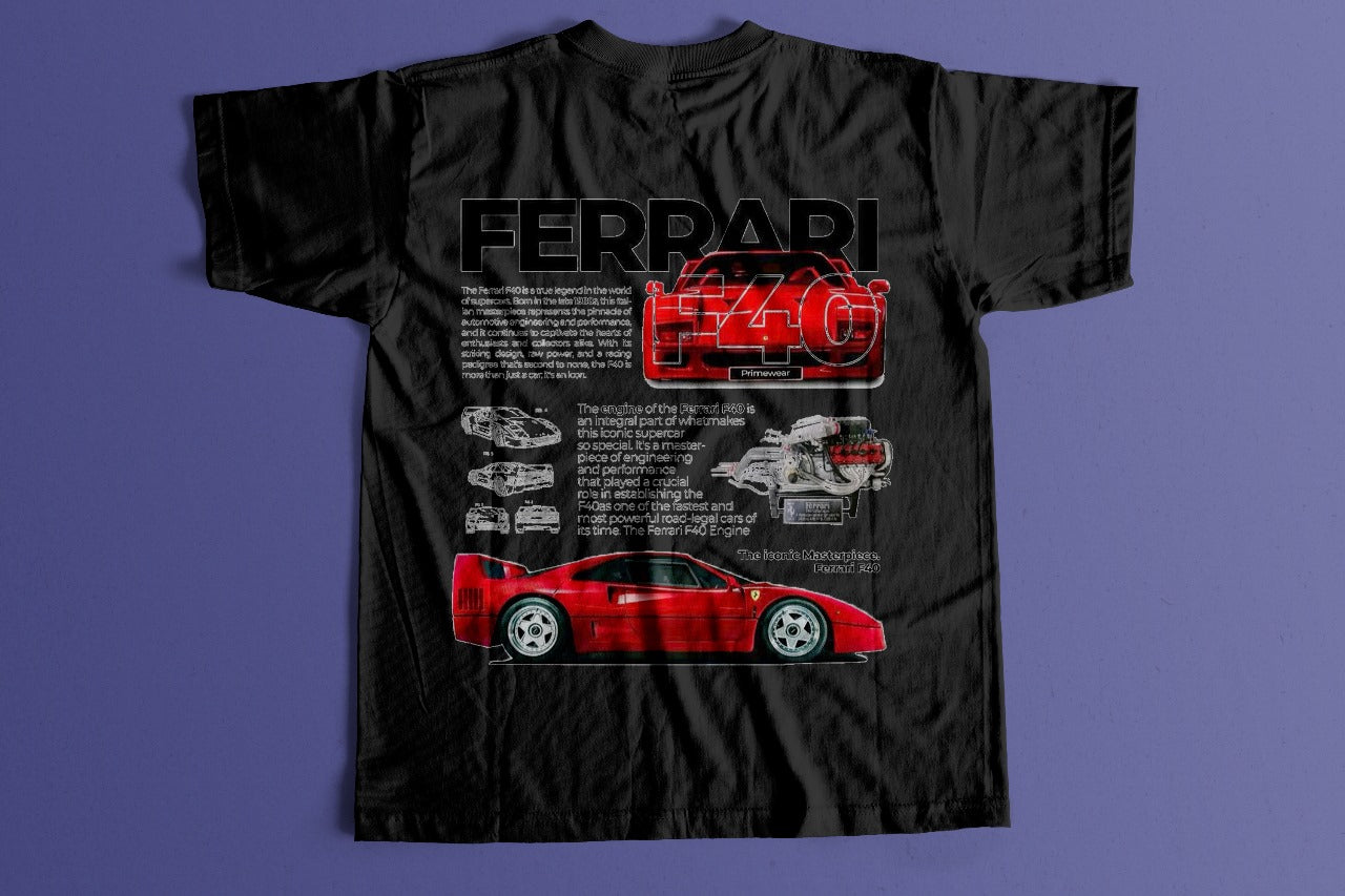 Craftprinted Ferrari Design Oversized Tee